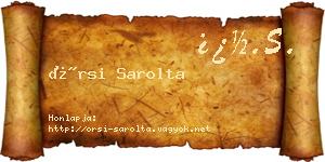 Örsi Sarolta névjegykártya